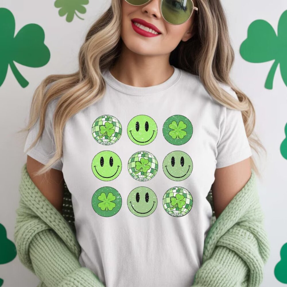 St Patricks Day Smiley Graphic Shirt, Funny Irish Tee, St Patricks Day Gift